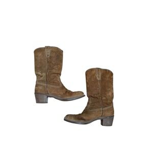 VTG‎ Wolverine 1979 Wheat Suede Western Cowboy Boots Womens Sz 8.5 M Vibram Sole